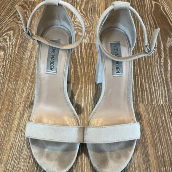 Steve Madden Suede Carrson Heels Nude Beige 8.5 - Picture 4 of 7